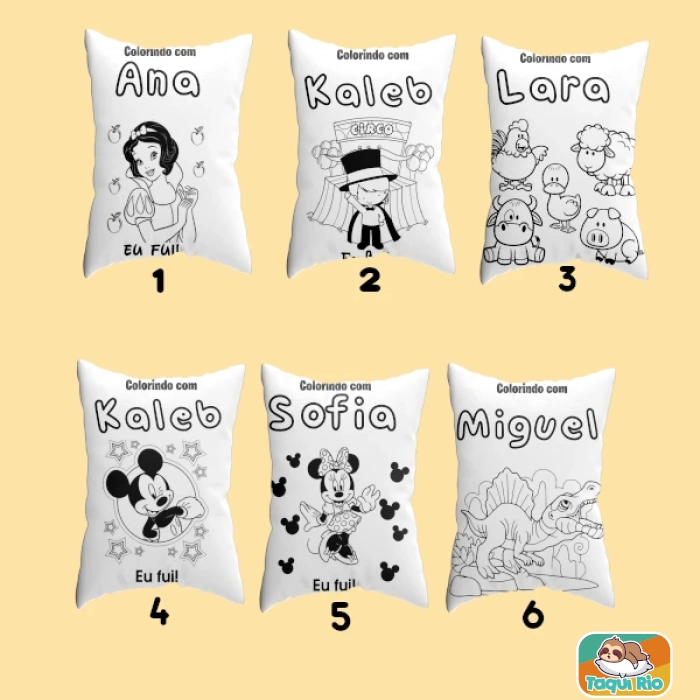 Almofada para colorir personalizada com o nome