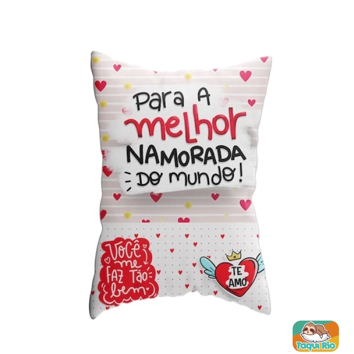 Almofada Com Bolso Namorados - Frases de Amor - cestas de café - Lembrancinha - com enchimento