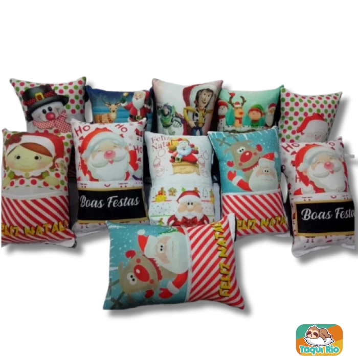 Almofadinha decorativa de Natal com bolso