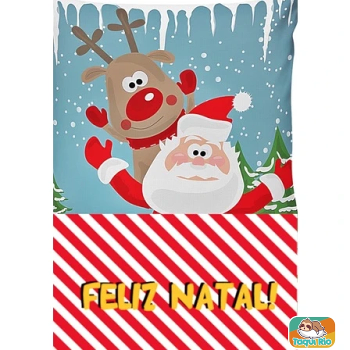 Almofadinha decorativa de Natal com bolso