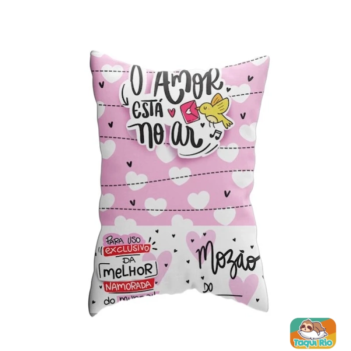 Almofada Com Bolso Namorados - Frases de Amor - cestas de café - Lembrancinha - com enchimento