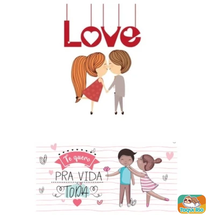 Almofada Com Bolso Namorados - Frases de Amor - cestas de café - Lembrancinha - com enchimento