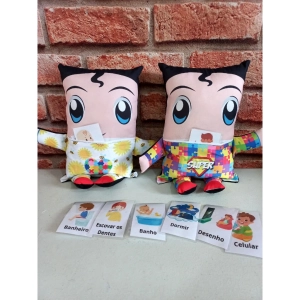 Autismo - Boneco com bolso e Pecs de Comunicação Alternativa