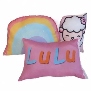 Kit Almofada Decorativa Para Quarto Menina com nome 3 peças