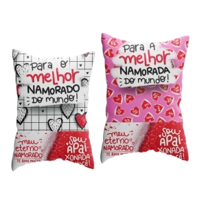 Almofada Com Bolso Namorados - Frases de Amor - cestas de café - Lembrancinha - com enchimento